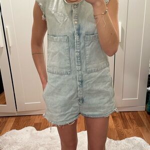 AOK Light Denim Distressed Romper